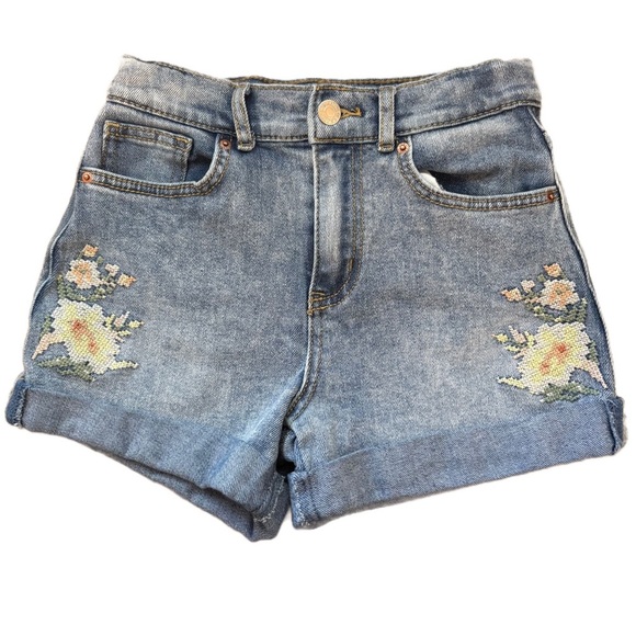 Levi Strauss Signature Embroidered Jean Denim Shorts Girl’s 10 - Picture 1 of 8